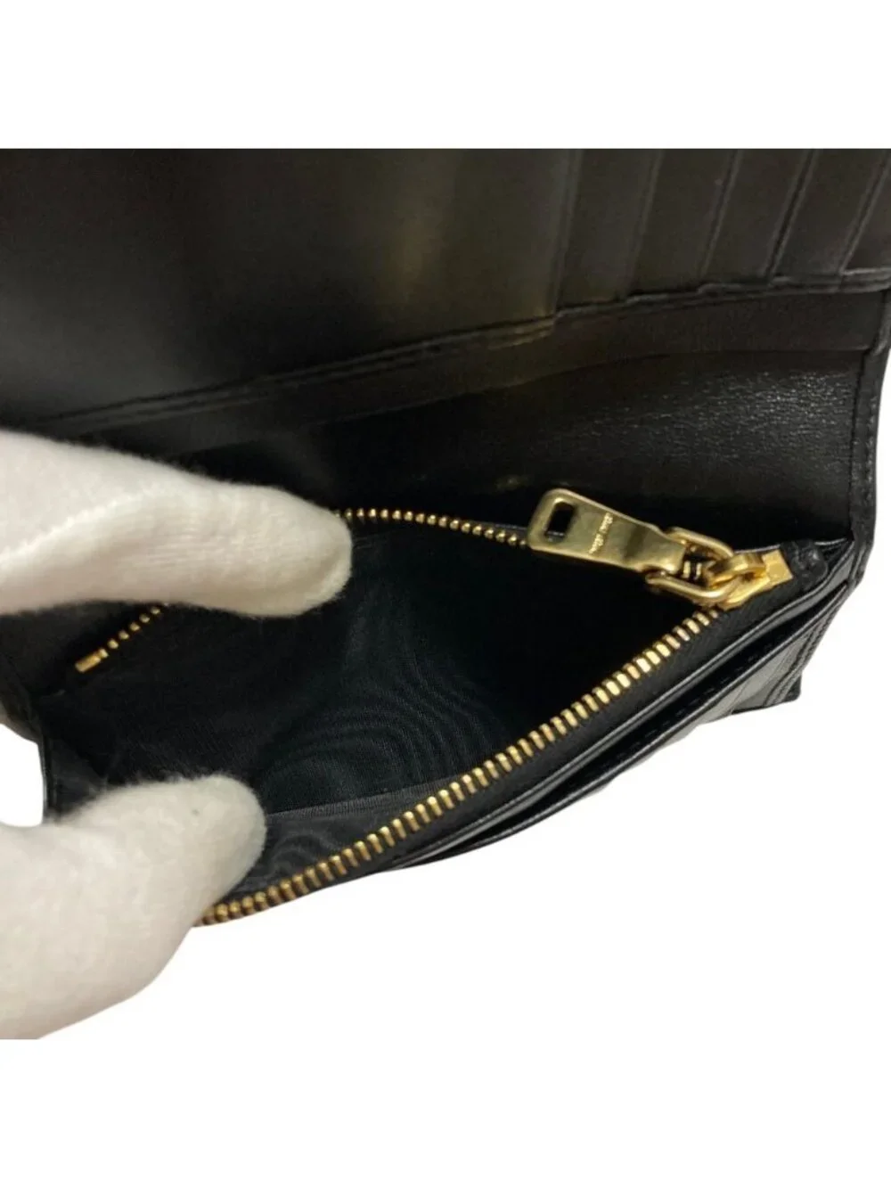 Miu Miu Leather Bifold Wallet with Band Black